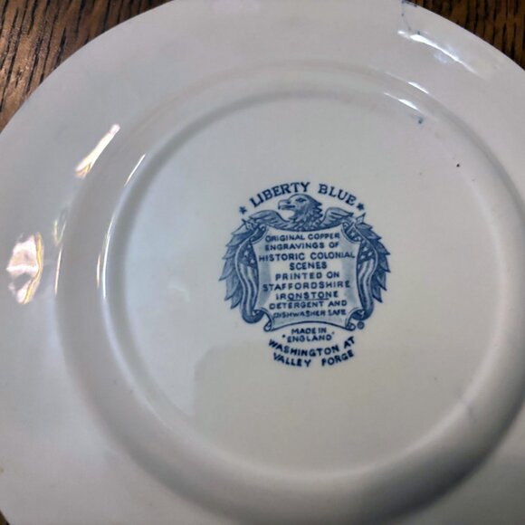 Vintage Liberty Blue “Valley Forge” Luncheon Plate | Staffordshire Ironstone - Picture 6 of 6